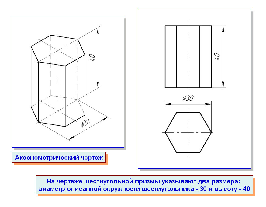 Пятиугольная призма чертеж