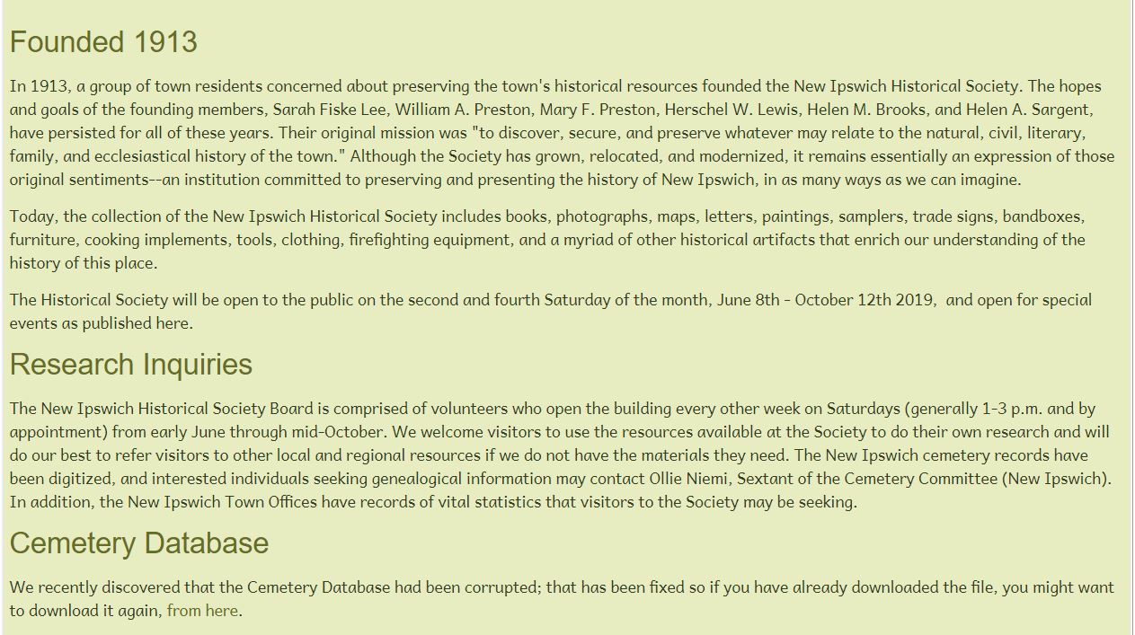 Life From The Roots New Ipswich Library, New Ipswich, New Hampshire