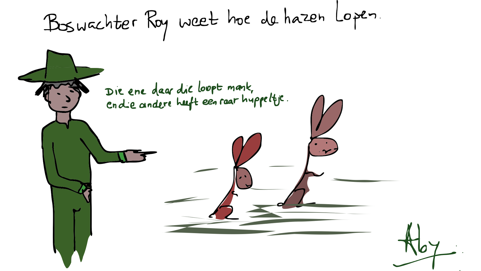 abyschrijftentekent Spreekgezegden 7 Hoe de hazen lopen