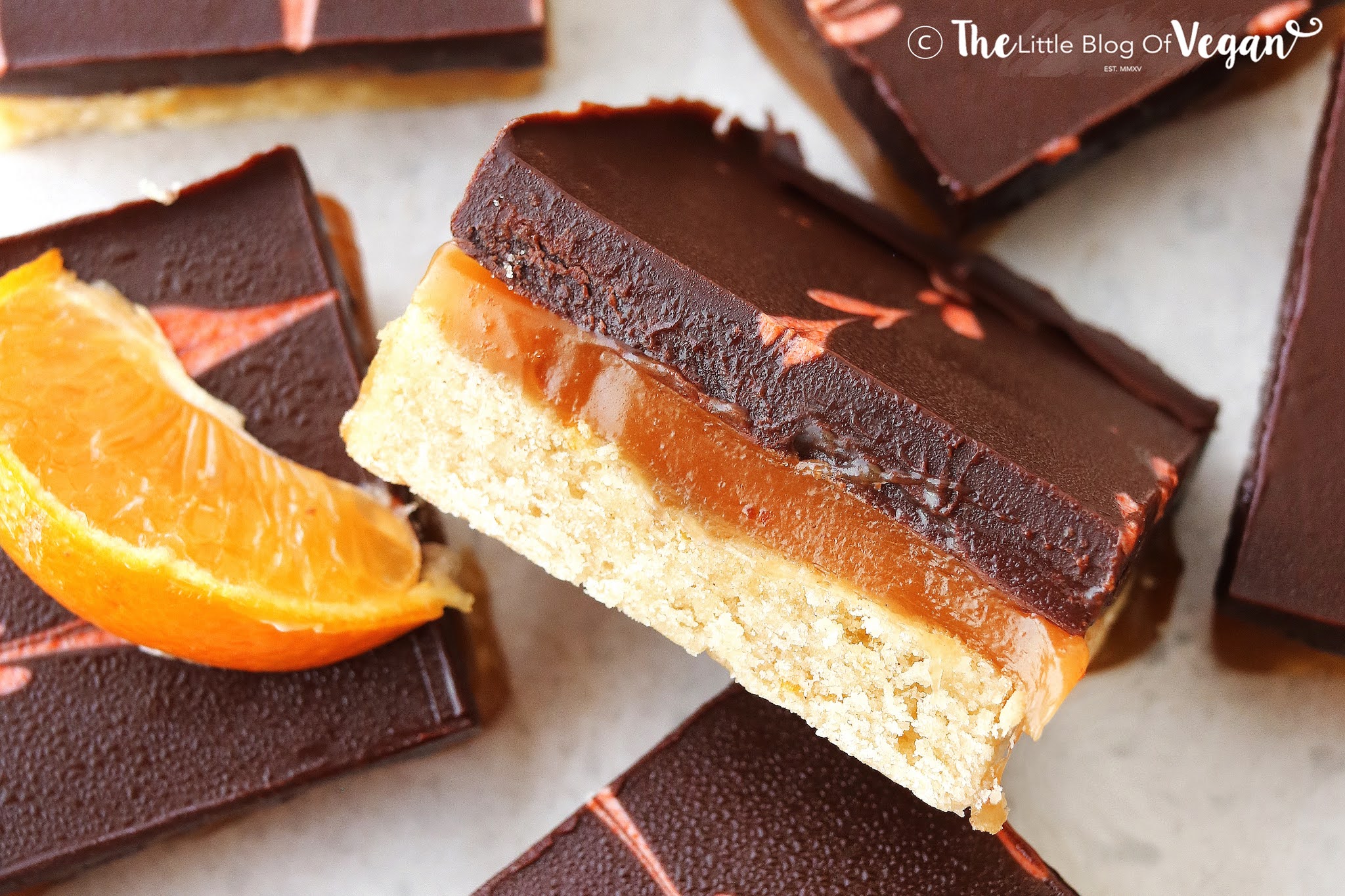 Easy Chocolate Orange Millionaires Bars The Little Blog Of Vegan