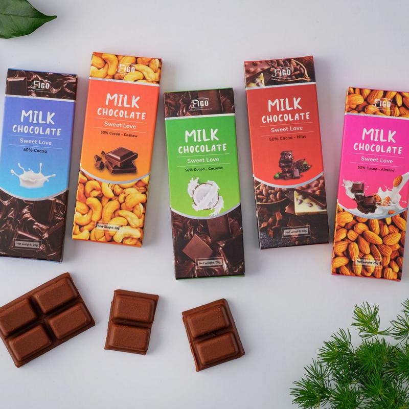 Combo 50 Hộp Kẹo Socola Sữa FIGO 20g 5 Vị Khác Nhau