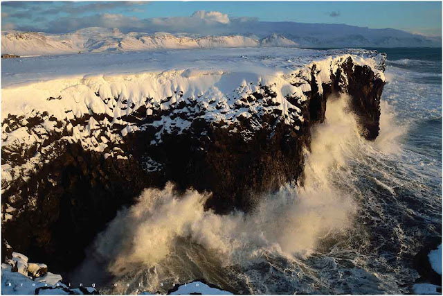 Amarstapi Iceland sea cliffs waves crashing
