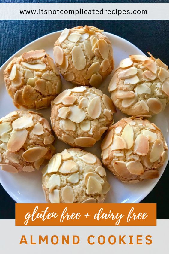 Gluten Free and Dairy Free Almond Cookies - It's Not Complicated Recipes #glutenfree #dairyfree #almond #cookies #almondcookies #dessert