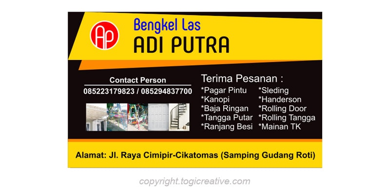 Free Download Contoh Desain Kartu Nama Bengkel Las Cdr Togi