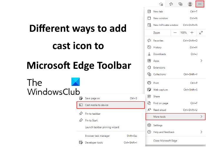 agregar icono de transmisión a la barra de herramientas de Edge
