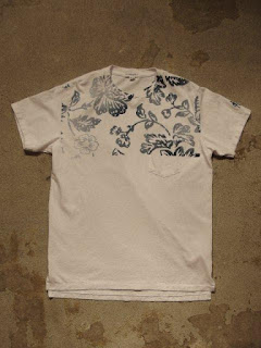 Engineered Garments "Printed Cross Crew Neck T-Shirt in White"