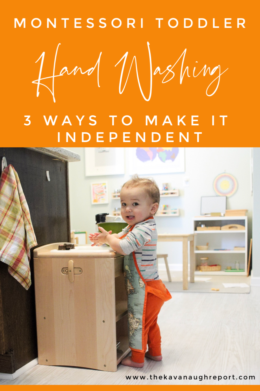 3 Montessori ways to consider adding independent hand washing to your home for your toddler.