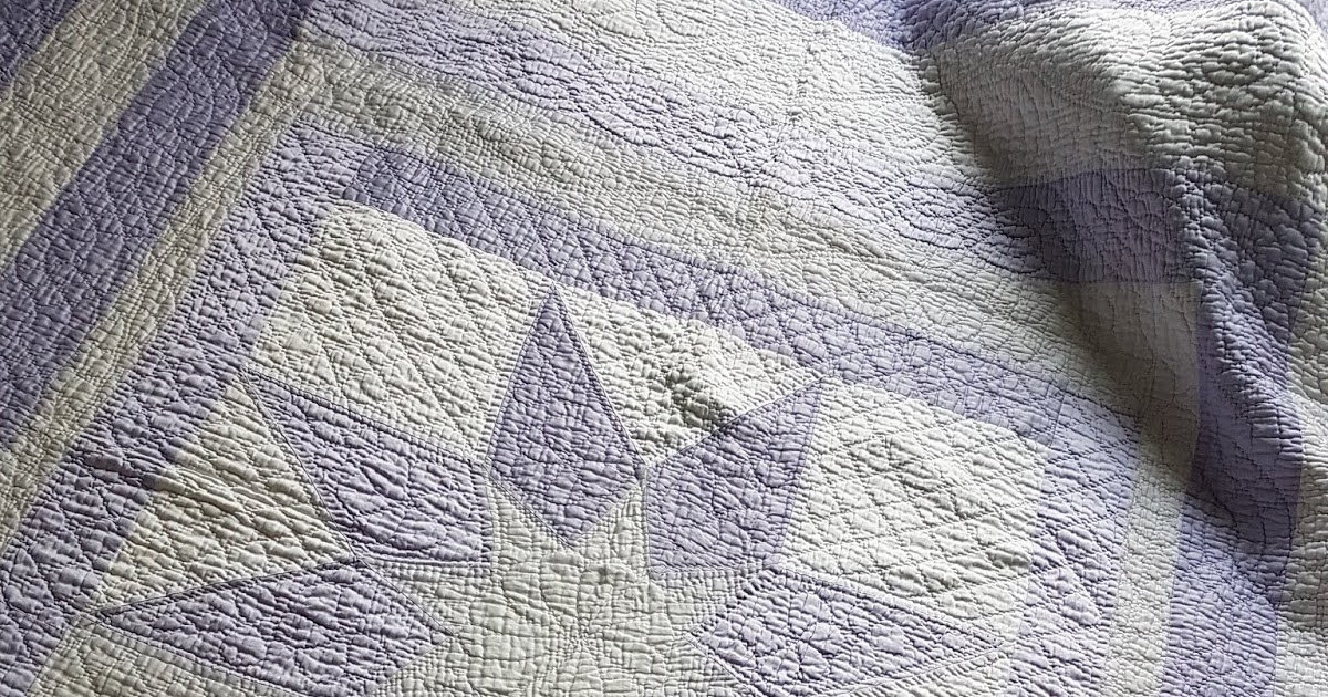 Welsh Quilts Lilac and White Sanderson Star Quilt