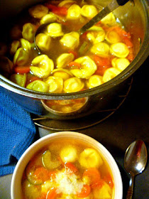 Seriously Good Tortellini Vegetable Soup:  A basic vegetable soup with tortellini made in 40 minutes!  Slice of Southern
