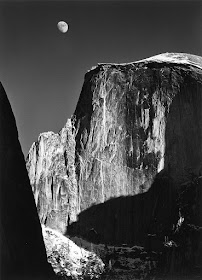 Moon and Half Dome by Ansel Easton Adams