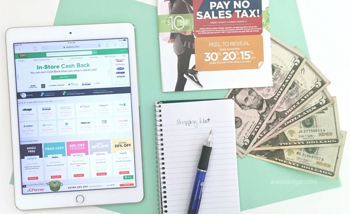 6 step plan for saving during sales tax holiday | arelaxedgal.com