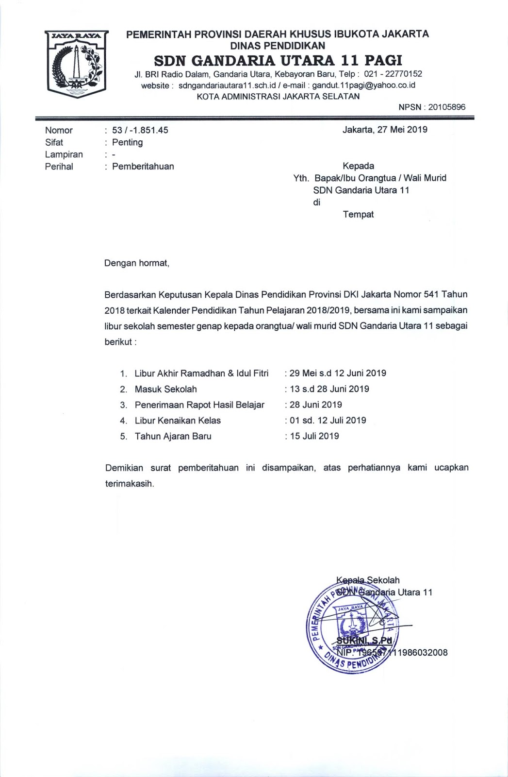 Contoh Surat Dinas Pemberitahuan Libur Sekolah Nusagates Contoh Surat Dinas Pemberitahuan Libur Sekolah Nusagates