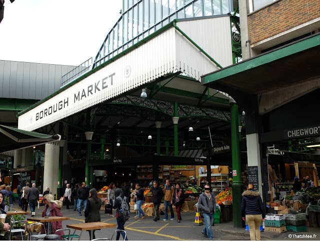 sortie sud-ouest Borough Market marché couvert food gastronomie Londres