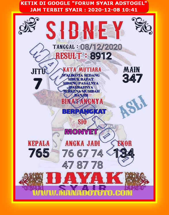 KODE SYAIR SIDNEY - FORUM SYAIR SYDNEY HARI INI