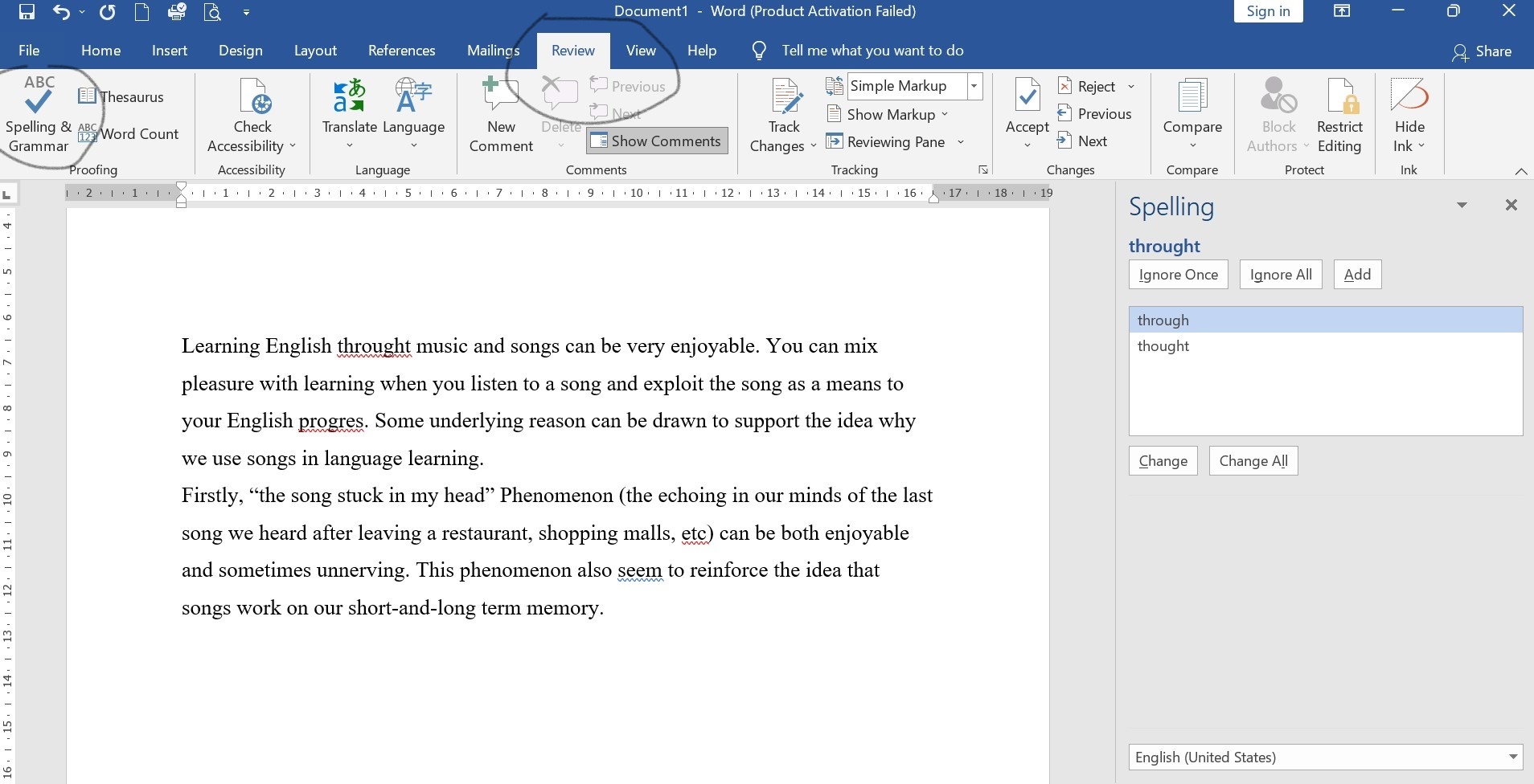 Cara Mengecek Ejaan dan Grammar Bahasa Inggris di Microsoft Word