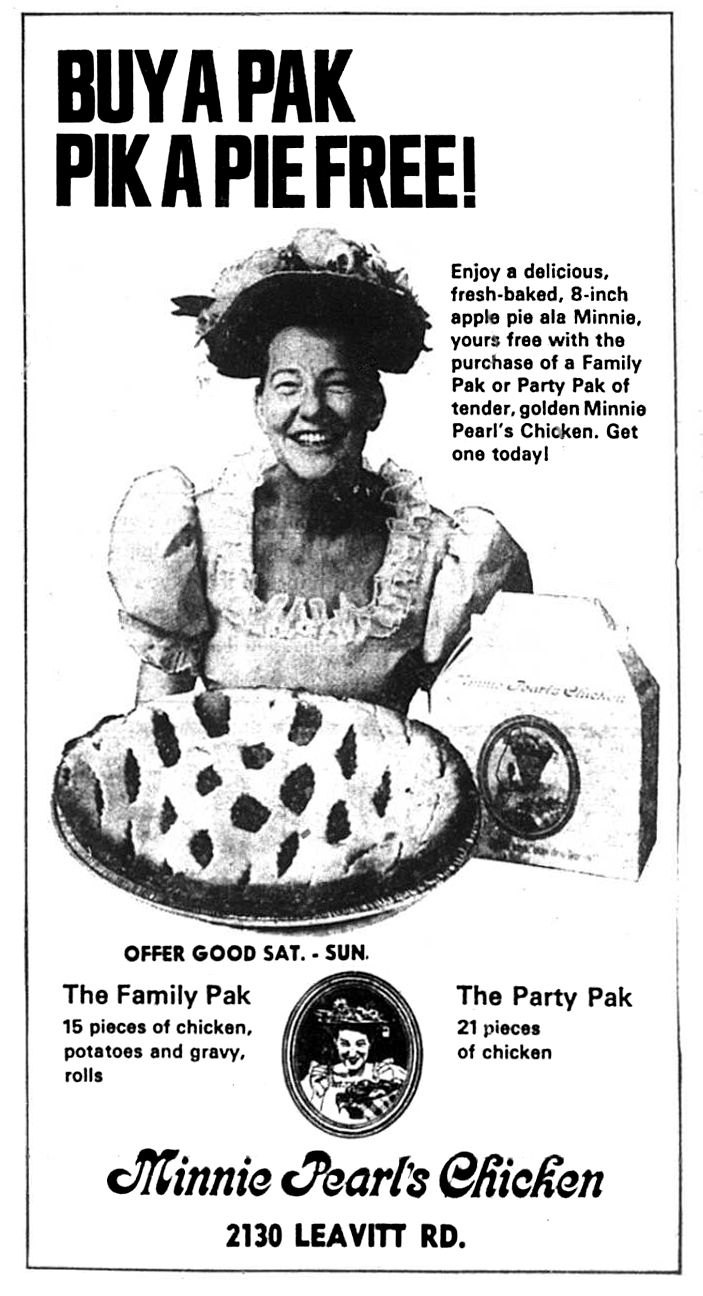 Brady's Bunch of Lorain County Nostalgia Minnie Pearl’s Chicken Grand
