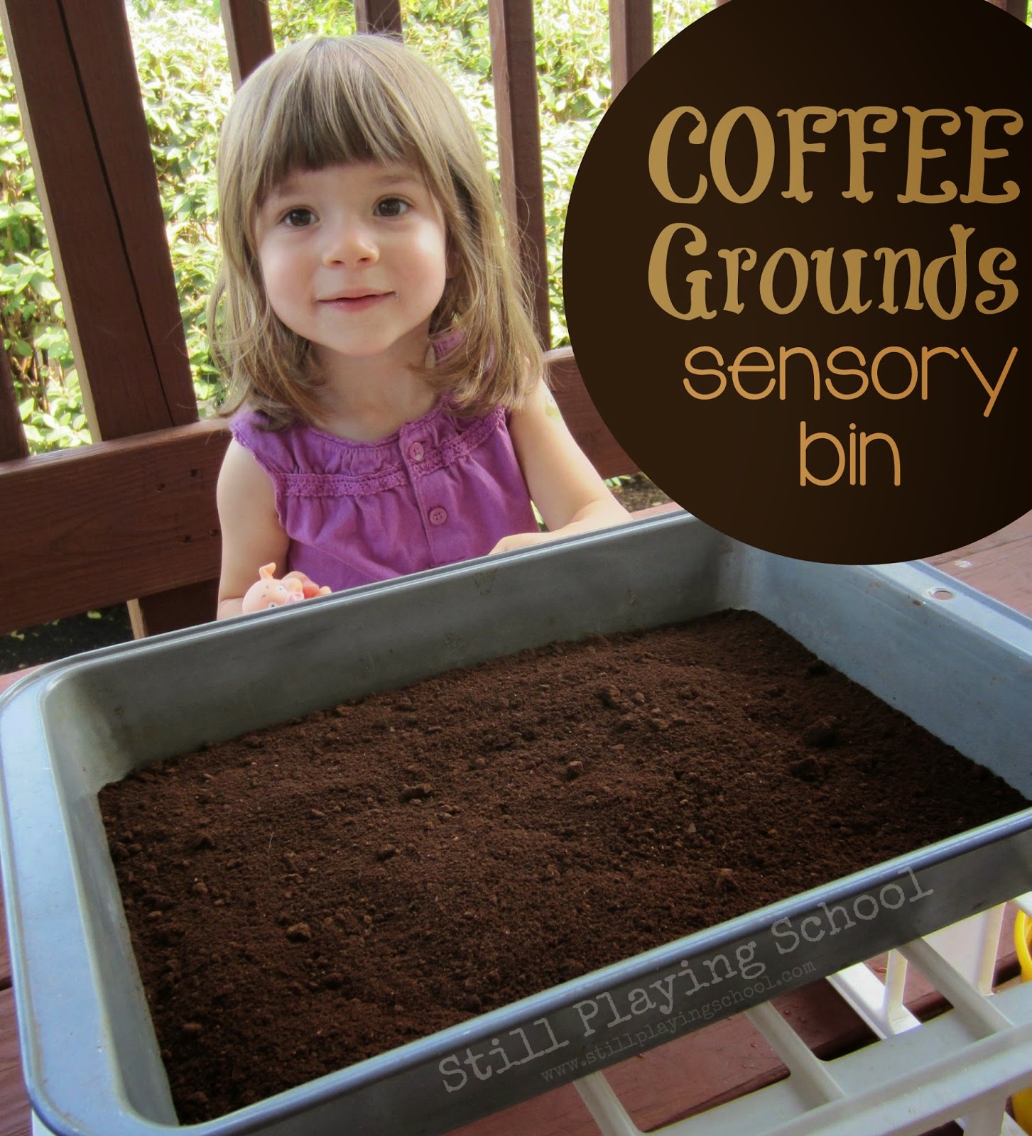 Coffee Grounds Farm Sensory Bin Still Playing School