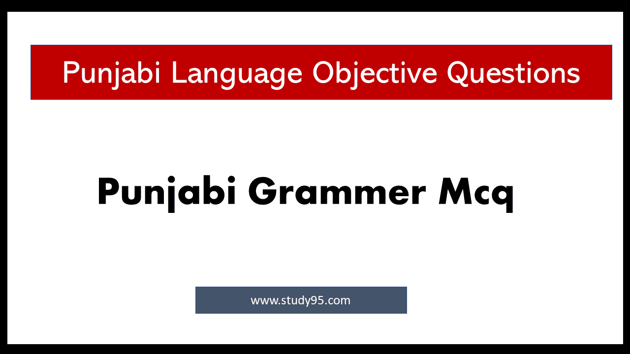 Punjabi Language Objective Type Questions Study95 Punjabi Language Objective Type Questions Study95