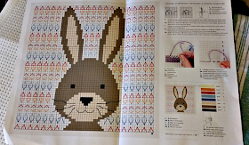a cross stitch pattern. It's a rabbit