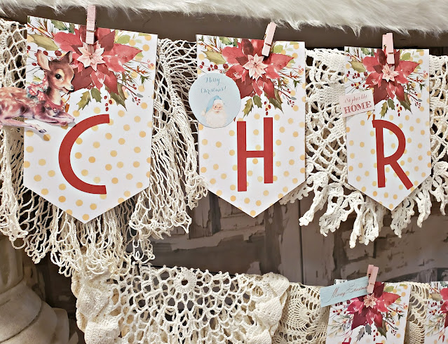 Penny's Vintage Home: Christmas Banner for the Fireplace