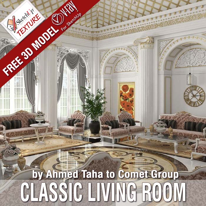 Interior Design By Ahmed Kasu Pdf Free Download SKETCHUP TEXTURE: FREE SKETCHUP MODEL LIVING ROOM CLASSIC STYLE BY