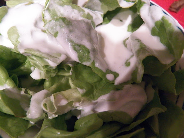 Cream Salad Dressing over Butter Lettuce