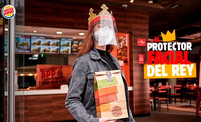 Burger King reinventa su corona y le añade un protector facial.