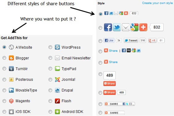share button plugins and styles