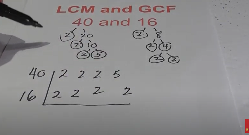 LCM of 16 and 40 GCF of 16 and 40 | MooMooMath and Science