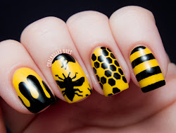 yellow bee nail nails silhouettes challenge bees honey designs silhouette bumble roundup chalkboard thought give abeille shot ve three manicure