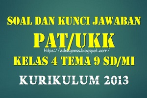 Soal Dan Kunci Jawaban Pat Ukk Kelas 4 Tema 9 Sd Mi Kurikulum 2013 Sobang 2