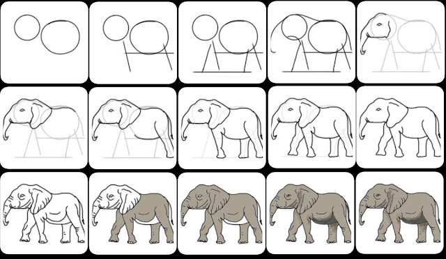 elephant-drawing, baby-elephant-drawing
