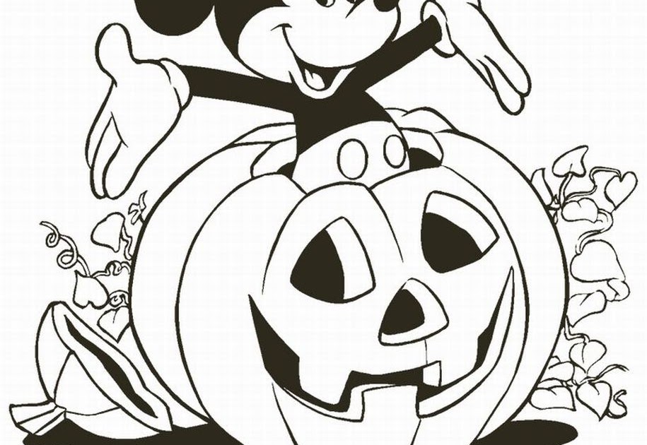 Mickey with Pumpkin Coloring ~ Child Coloring