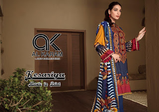 Gul Ahmed Al Karam Kesariya Pakistani Lawn Collection In Wholesale Rate 