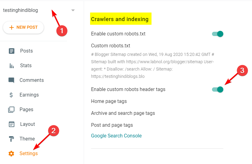 enable-custom-robots-header-tags-settings-in-blogger-blog