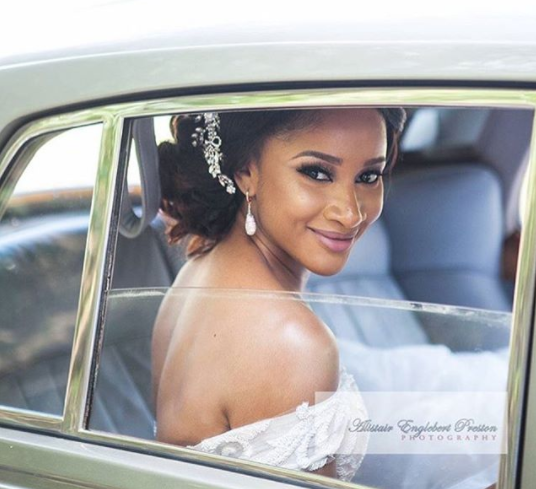 Just Like The Wedding Party Movie Adesua Etomi Poses With