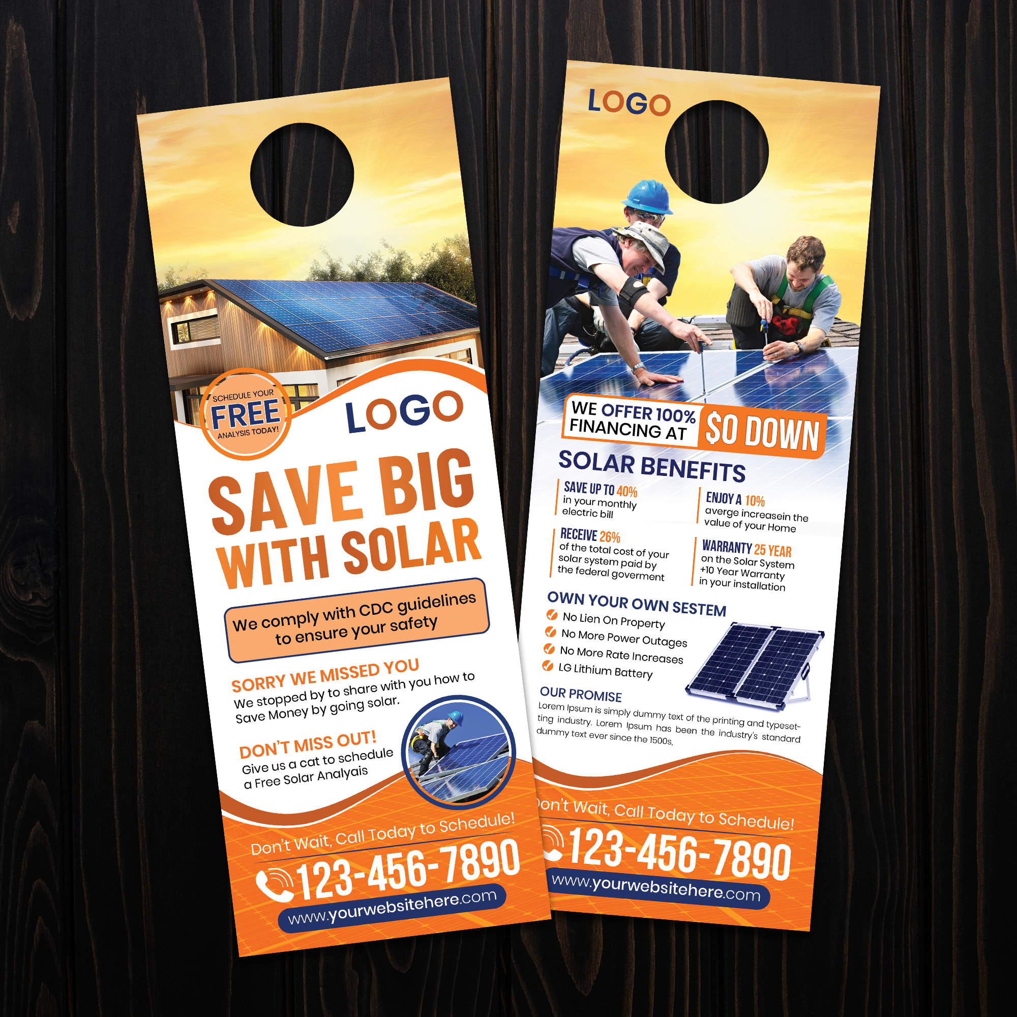 Professional Door Hanger, Rack Card, DL Flyer Designs