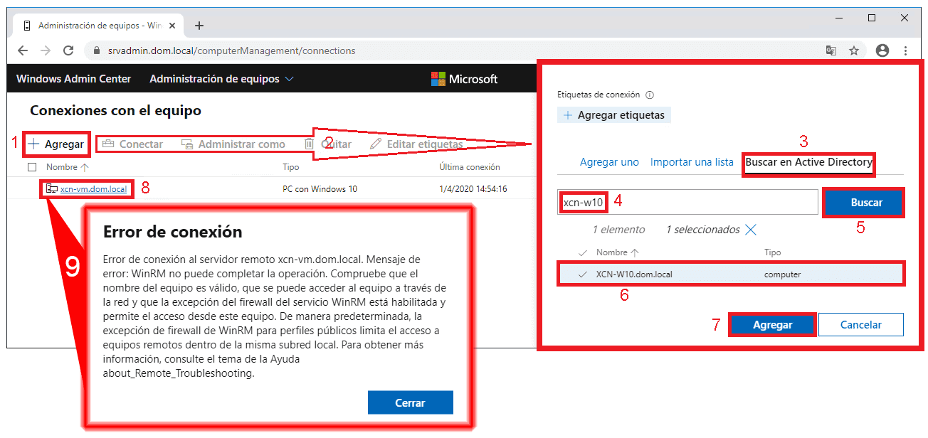 Pantallazos.es Windows Admin Center Preparar equipos cliente (WINRM
