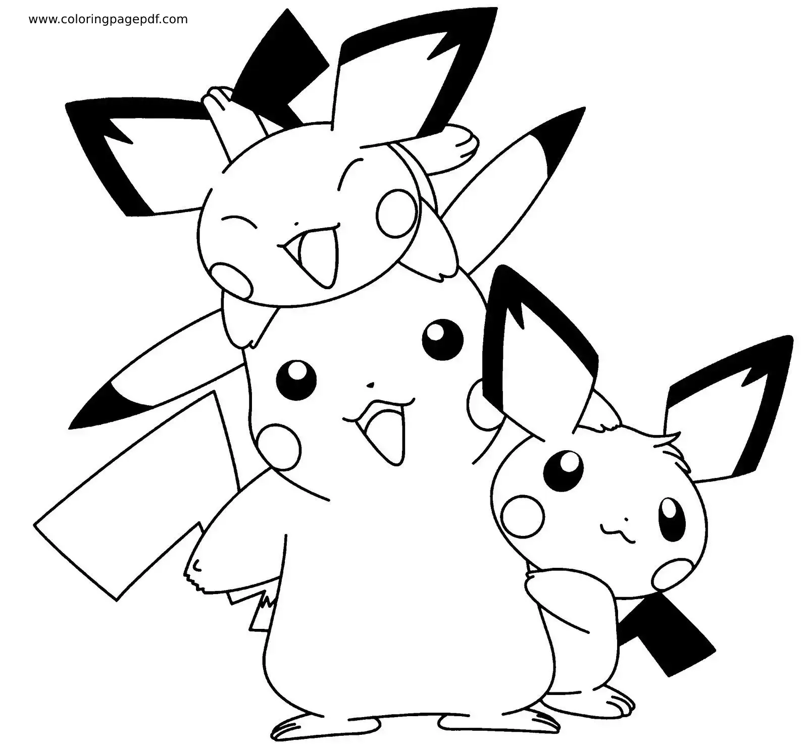 Coloring Page Of Pichu And Pikachu