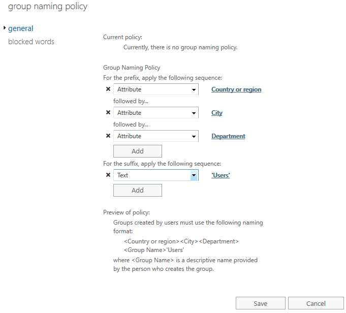 Creating a distribution group naming policy in Exchange Online