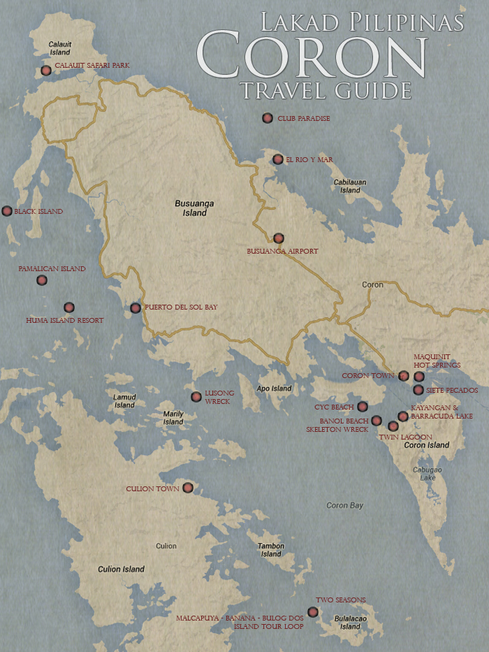 Coron Tourist Spots Map