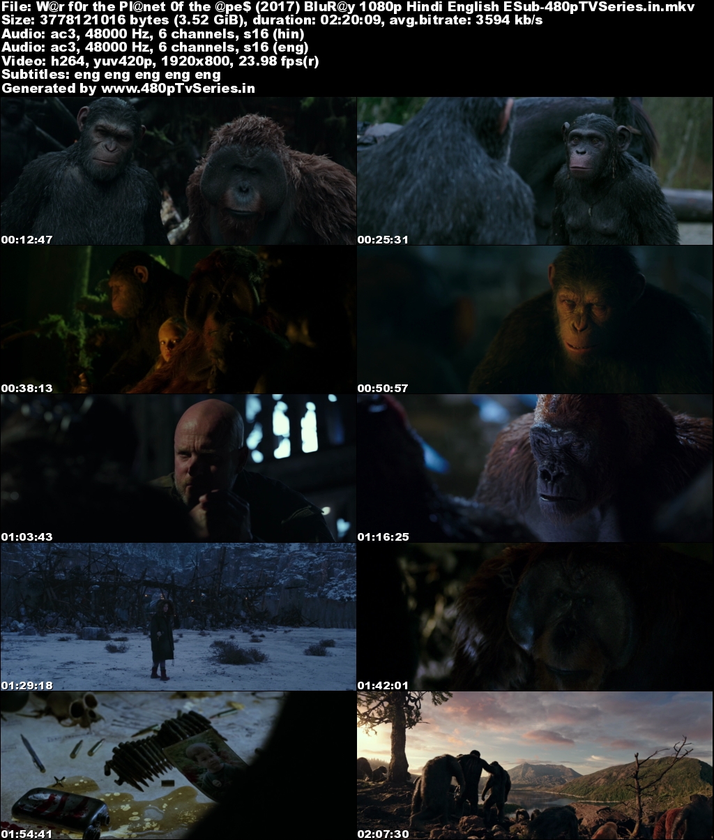 War for the Planet of the Apes (2017) Full Hindi Dual Audio Movie Download 480p 720p 1080p BluRay Free Watch Online Full Movie Download Worldfree4u 9xmovies