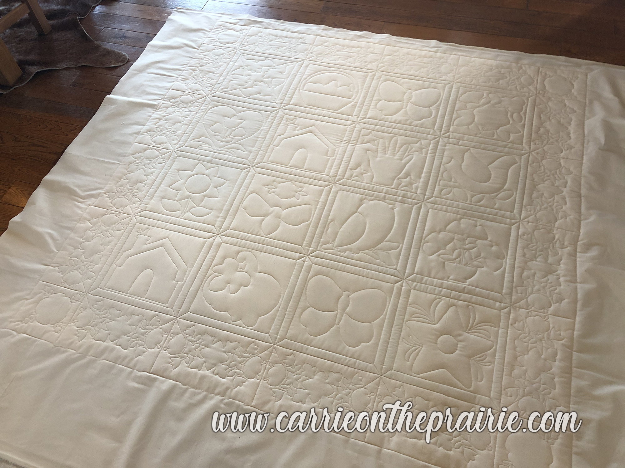 Carrie On The Prairie Rumpled Felt Applique Quilt