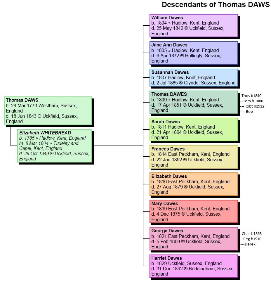 Most Recent Common Ancestor Chart