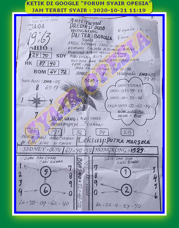 1 New Message Kode Syair Singapore 21 Oktober 2020 Forum Syair Togel Hongkong Singapura Sydney
