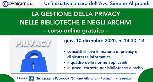 La gestione della privacy nelle biblioteche e negli archivi: corso online gratuito