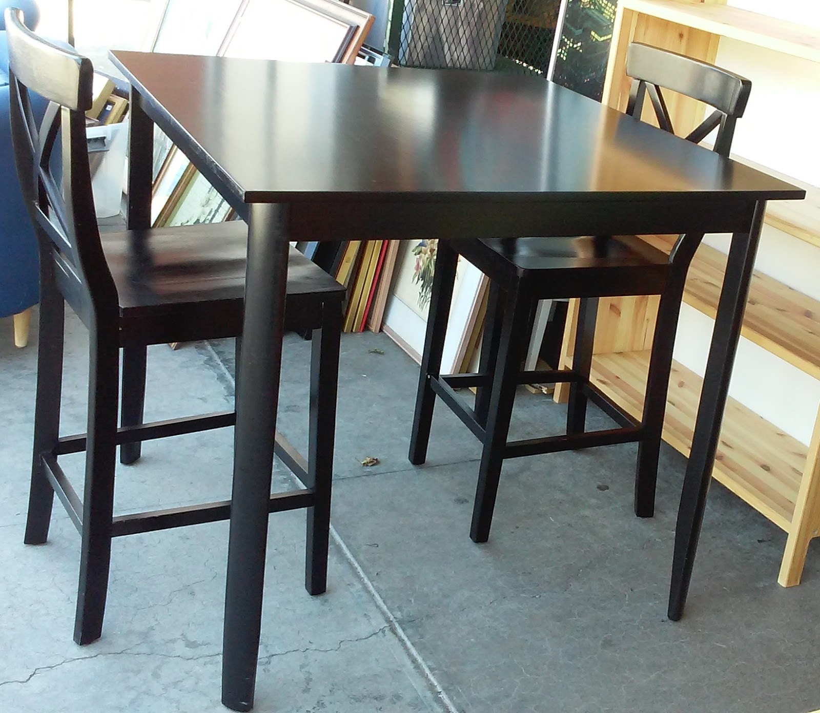 UHURU FURNITURE & COLLECTIBLES SOLD 3 Foot Tall 39" Square Bistro Set