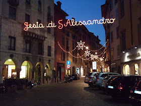 Festive lights in the Via Sant'Alessandro in Bergamo