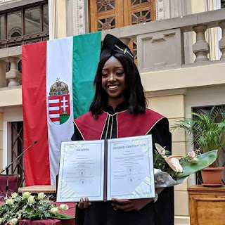 Photos: Beautiful 22-year-old Nigerian lady graduates with First Class Honours in Chemical Engineering from a Hungary university