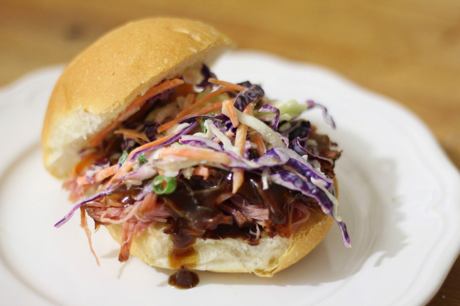 a dash of flavour Slow Cooker Balsamic Honey Pulled Pork Sliders with Slaw